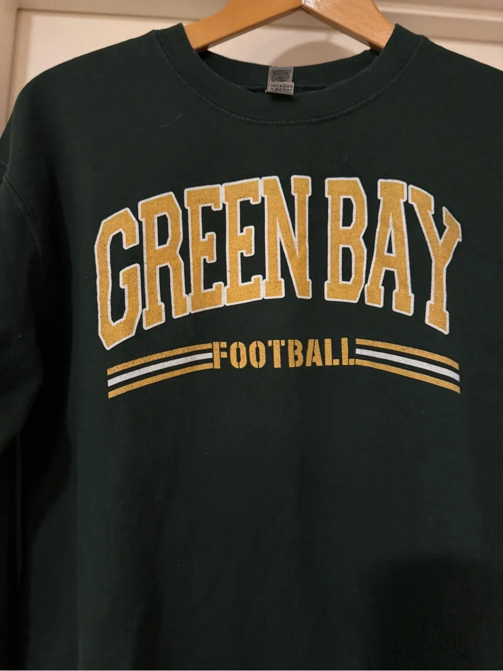 Vintage Green Bay Football Crewneck Sweatshirt - Dark Green/Gold